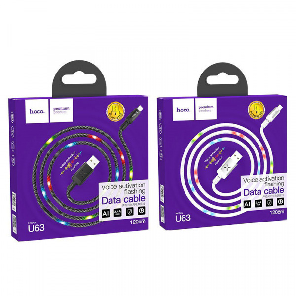 Кабель Hoco U63 USB - micro USB, 1.2 м белый