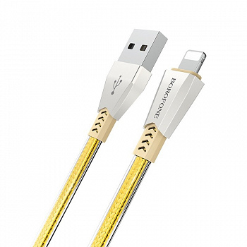 Кабель Borofone BU2, lightning, 1.2 м, золотой