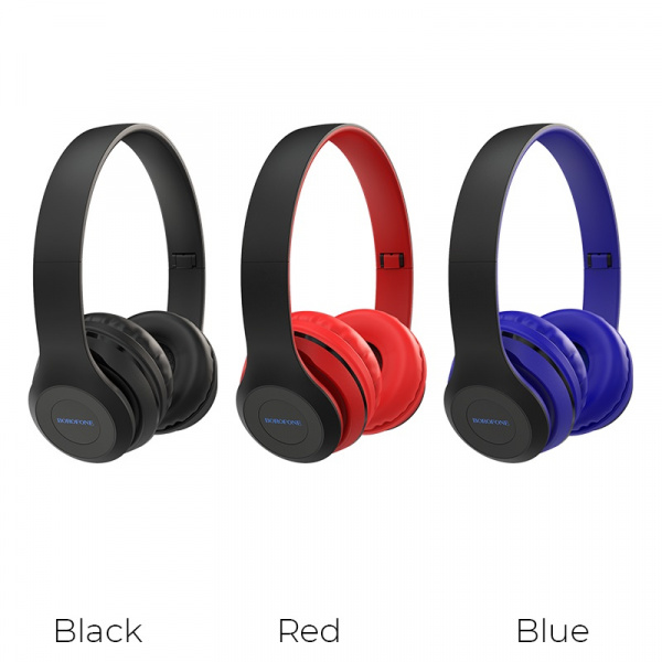 Беспроводные наушники BOROFONE BO4 Charming rhyme, Bluetooth + AUX, 200 мАч, красный, 10мВт, TF