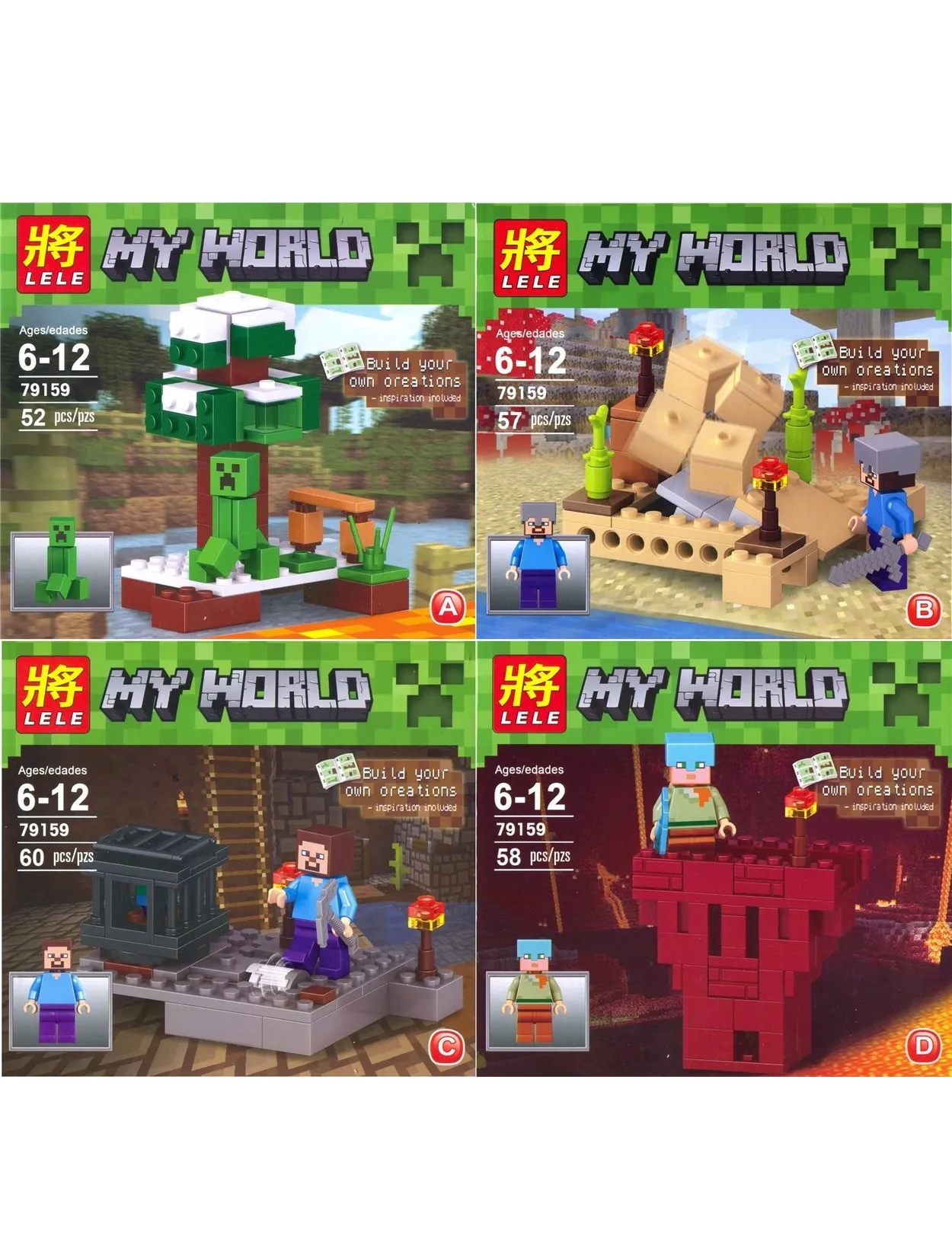 Конструктор LELE Minecraft MY WORLD compact 60 деталей